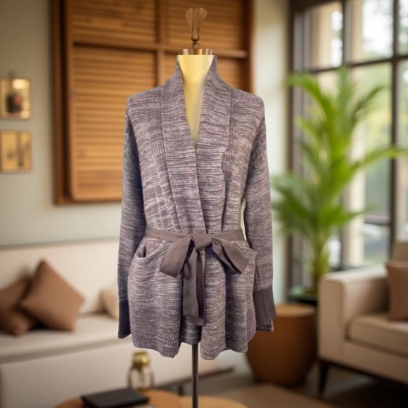 Simply Vera cardigan open front pockets pockets & tie waist Large - Picture 11 of 11